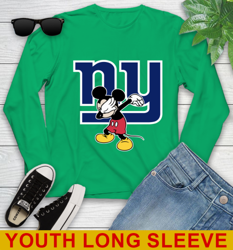 New York Giants NFL Football Dabbing Mickey Disney Sports Youth Long Sleeve 7