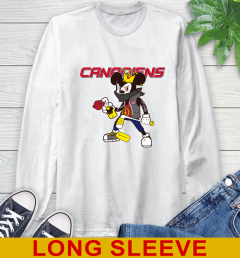 Montreal Canadiens NHL Hockey Mickey Peace Sign Sports Long Sleeve T-Shirt