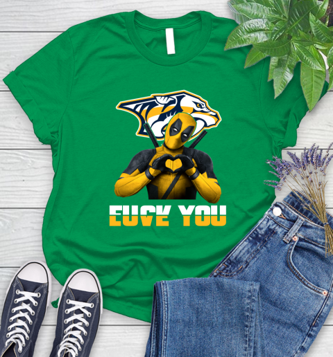 NHL Nashville Predators Deadpool Love You Fuck You Hockey Sports Women's T-Shirt 10 NHL Nashville Predators Deadpool Love You Fuck You Hockey Sports Women's T-Shirt - Image 10