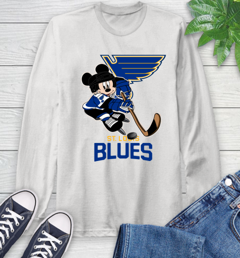 NHL St.Louis Blues Mickey Mouse Disney Hockey T Shirt Long Sleeve T-Shirt