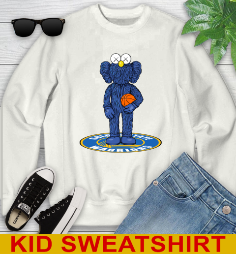 NBA Basketball Golden State Warriors Kaws Bff Blue Figure Shirt Youth Sweatshirt
