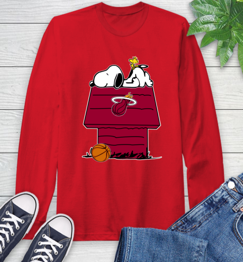 Miami Heat NBA Basketball Snoopy Woodstock The Peanuts Movie Long Sleeve T-Shirt 10