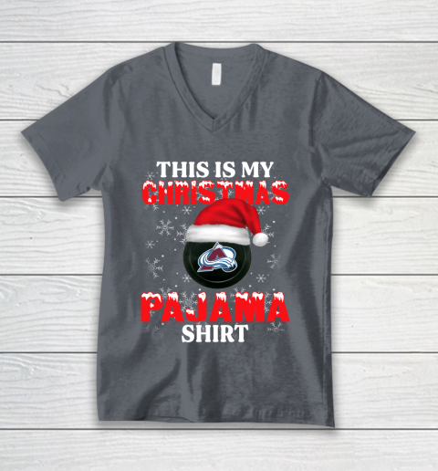 Colorado Avalanche This Is My Christmas Pajama Shirt NHL V-Neck T-Shirt 4