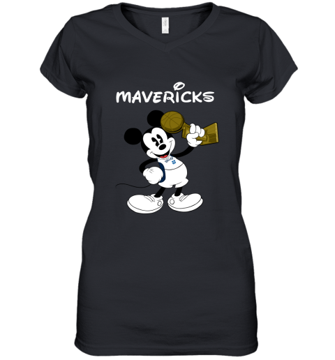 Mickey Dallas Mavericks Women's V-Neck T-Shirt