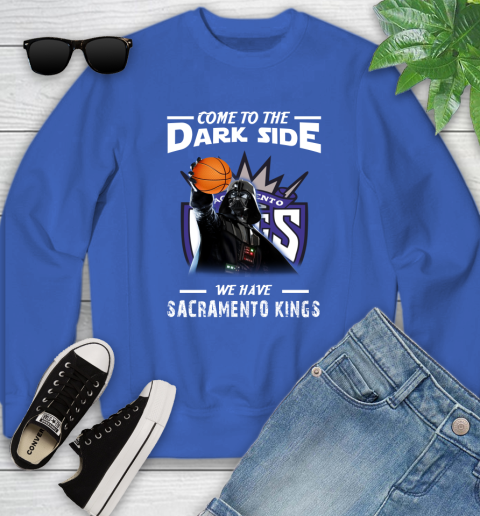 NBA Come To The Dark Side We Have Sacramento Kings Star Wars Darth Vader Basketball Youth Sweatshirt 7