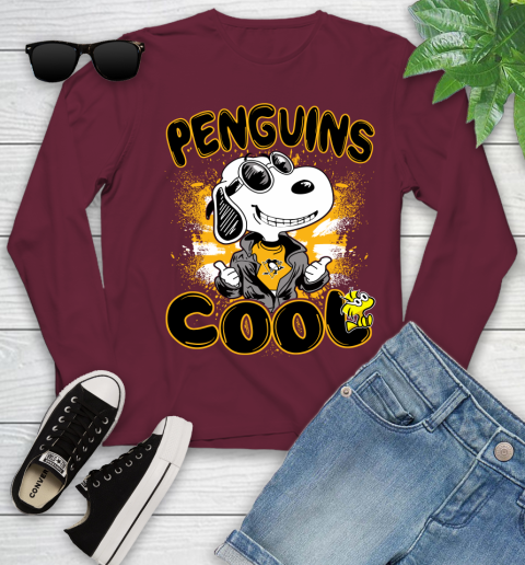 NHL Hockey Pittsburgh Penguins Cool Snoopy Shirt Youth Long Sleeve 5
