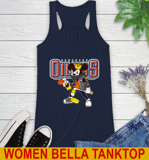 Edmonton Oilers NHL Hockey Mickey Peace Sign Sports Racerback Tank 11
