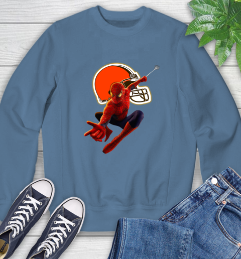 NFL Spider Man Avengers Endgame Football Cleveland Browns Sweatshirt 7