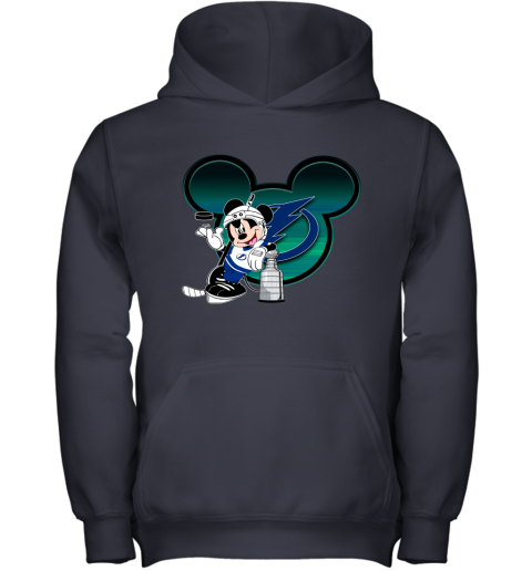 NHL Tampa Bay Lightning Stanley Cup Mickey Mouse Disney Hockey T Shirt B0n2wxmy2YY youth hoodie 43 95 151514 front navy