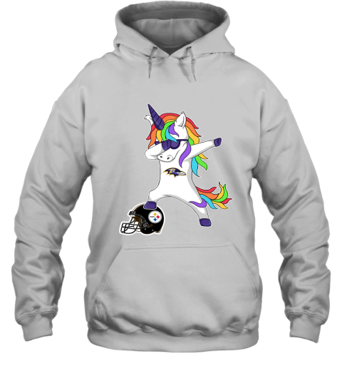 Football Dabbing Unicorn Steps On Helmet Baltimore Ravens Hoodie