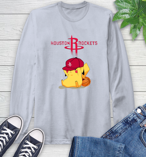NBA Pikachu Basketball Sports Houston Rockets Long Sleeve T-Shirt 6