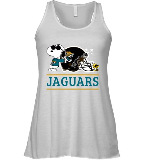 The Jacksonville Jaguars Joe Cool And Woodstock Snoopy Mashup Racerback Tank
