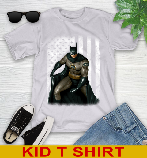 New York Jets NFL Football Batman DC American Flag Shirt Youth T-Shirt 4