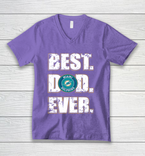 NFL Miami Dolphins Football Best Dad Ever Family Shirt V-Neck T-Shirt 8