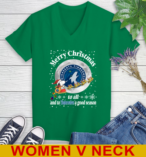 Minnesota Timberwolves Merry Christmas To All And To Timberwolves A Good Season NBA Basketball Sports Women's V-Neck T-Shirt 5