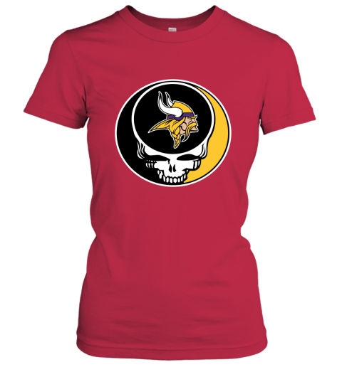 NFL Minnesota Vikings Grateful Dead Rock Band Football Sports FIRHRzXGu3Q ladies t shirt 20 95 151514 front red