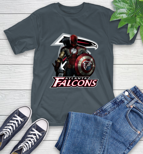 NFL Captain America Thor Spider Man Hawkeye Avengers Endgame Football Atlanta Falcons T-Shirt 9