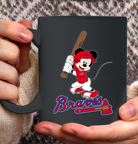 MLB Baseball Atlanta Braves Cheerful Mickey Mouse Shirt Ceramic Mug 15oz