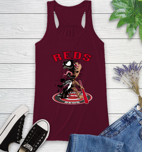 MLB Cincinnati Reds Baseball Venom Groot Guardians Of The Galaxy Racerback Tank 4 MLB Cincinnati Reds Baseball Venom Groot Guardians Of The Galaxy Racerback Tank - Image 4
