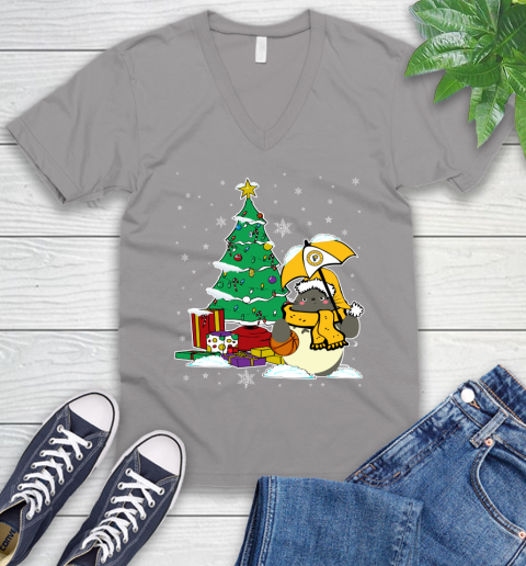 Indiana Pacers NBA Basketball Cute Tonari No Totoro Christmas Sports V-Neck T-Shirt 3