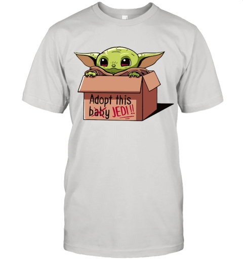 Baby Yoda In A Box Adopt This Baby Jedi Unisex Jersey Tee