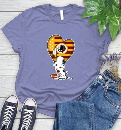 Washington Redskins NFL Football The Peanuts Movie Adorable Snoopy Women's T-Shirt 11