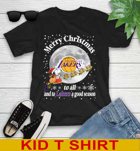 Los Angeles Lakers Merry Christmas To All And To Lakers A Good Season NBA Basketball Sports Youth T-Shirt