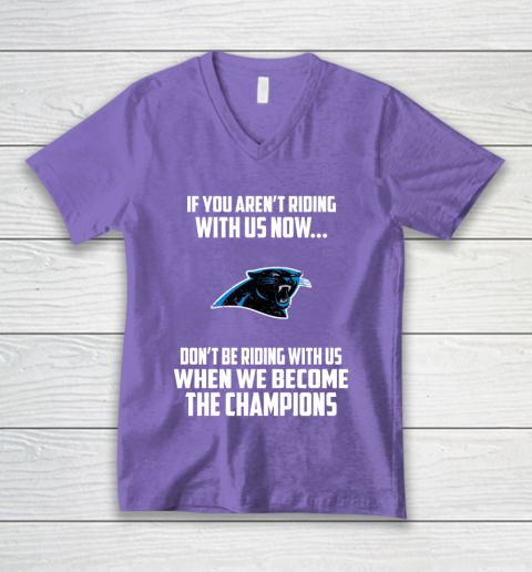 NFL Carolina Panthers Football We Become The Champions V-Neck T-Shirt 8
