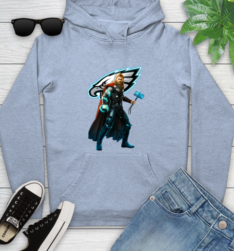NFL Thor Avengers Endgame Football Philadelphia Eagles Youth Hoodie 10