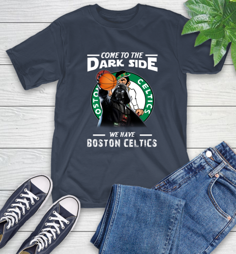 NBA Come To The Dark Side We Have Boston Celtics Star Wars Darth Vader Basketball T-Shirt 3