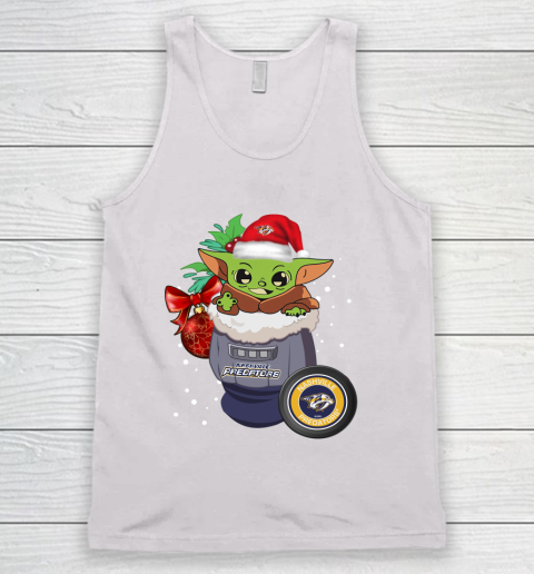 Nashville Predators Christmas Baby Yoda Star Wars Funny Happy NHL Tank Top 2