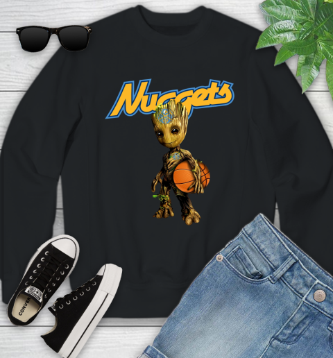 Denver Nuggets NBA Basketball Groot Marvel Guardians Of The Galaxy Youth Sweatshirt 2