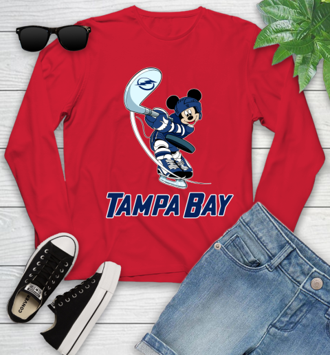 NHL Hockey Tampa Bay Lightning Cheerful Mickey Mouse Shirt Youth Long Sleeve 11