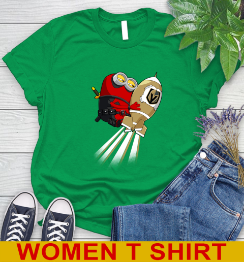 NHL Hockey Vegas Golden Knights Deadpool Minion Marvel Shirt Women's T-Shirt 7
