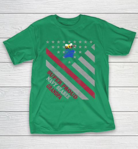 GrandFather gift shirt Vintage Flag Veteran Super Proud Navy Seabee Grandpa T Shirt T-Shirt 5