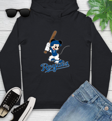 MLB Baseball Kansas City Royals Cheerful Mickey Mouse Shirt Youth Hoodie