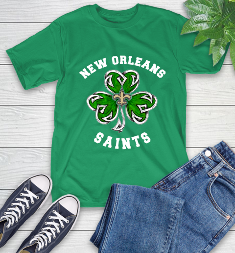 NFL New Orleans Saints Three Leaf Clover St Patrick's Day Football Sports T-Shirt 7