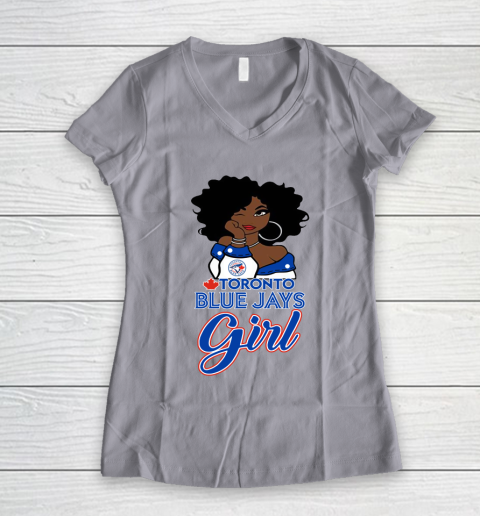 Toronto Blue Jayss Girl MLB Women's V-Neck T-Shirt 4
