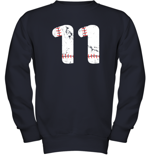 l2rv number 11 baseball vintage distressed team youth sweatshirt 47 front navy