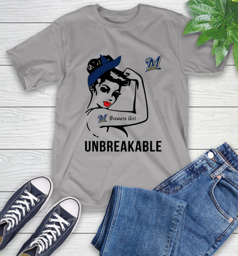 MLB Milwaukee Brewers Girl Unbreakable Baseball Sports T-Shirt 4