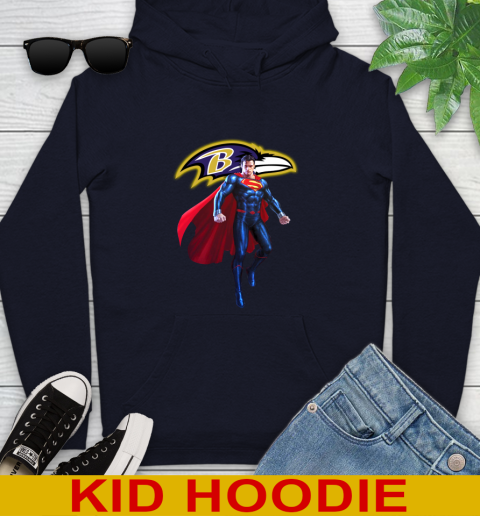 NFL Superman DC Sports Football Baltimore Ravens Youth Hoodie 4