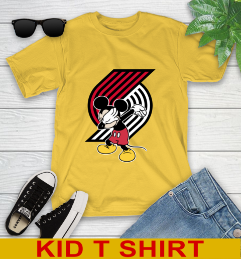 Portland Trail Blazers NBA Basketball Dabbing Mickey Disney Sports Youth T-Shirt 8