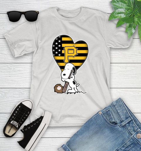 Pittsburgh Pirates MLB Baseball The Peanuts Movie Adorable Snoopy Youth T-Shirt