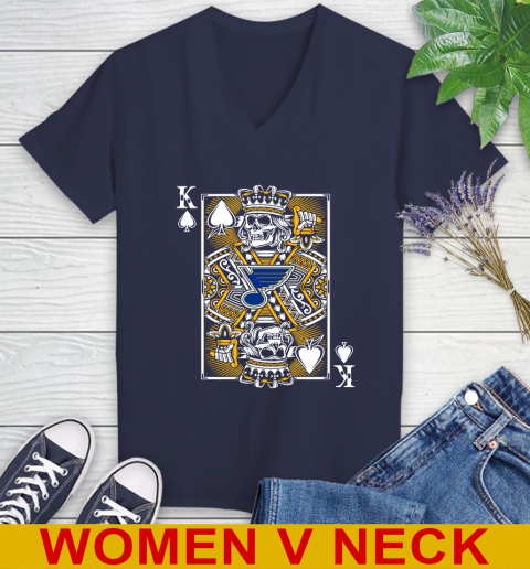 St.Louis Blues NHL Hockey The King Of Spades Death Cards Shirt Women's V-Neck T-Shirt 12