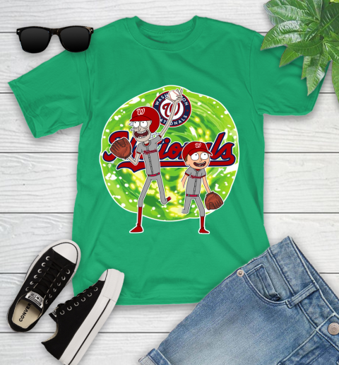 MLB Washington Nationals Rick And Morty Baseball Sports Youth T-Shirt 6