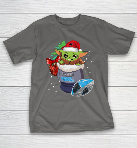 Carolina Panthers Christmas Baby Yoda Star Wars Funny Happy NFL T-Shirt 9