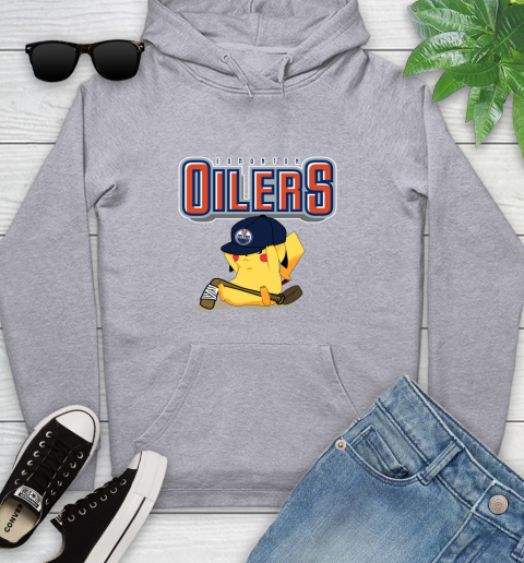 NHL Pikachu Hockey Sports Edmonton Oilers Youth Hoodie 6