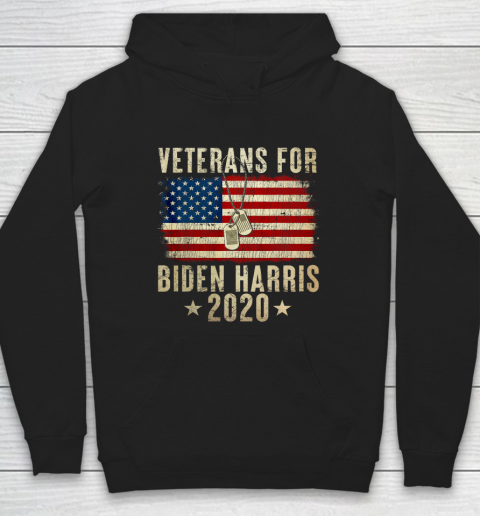Veterans for Biden Harris 2020 USA Flag Vintage Hoodie