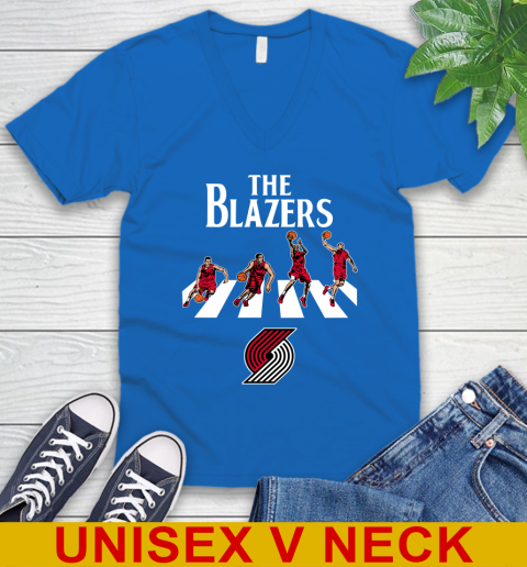 NBA Basketball Portland Trail Blazers The Beatles Rock Band Shirt V-Neck T-Shirt 5