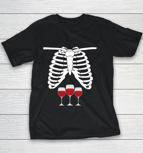 Wine Halloween Costume Skeleton X Ray Women Men Drinking Youth T-Shirt